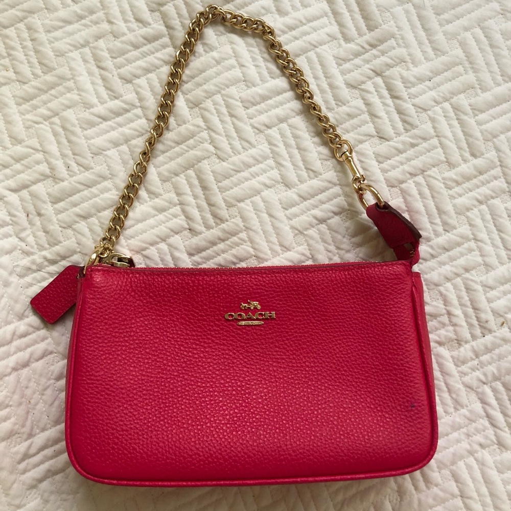 Coach Barbie Pink Leather Nolita 19 Demi Bag with Gold Chain